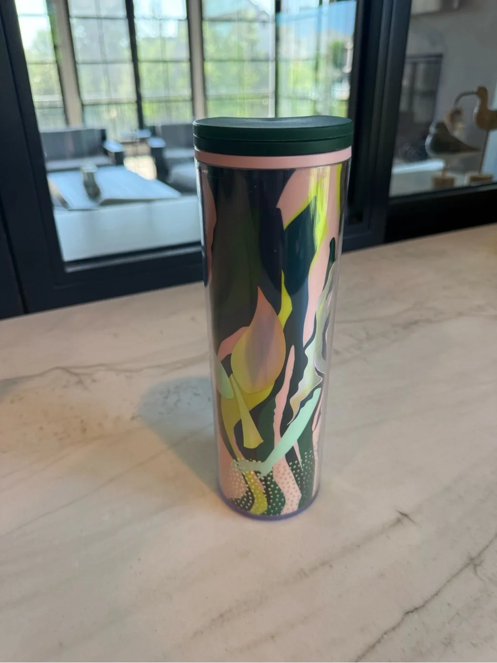 Starbucks Iridescent Green Pink Patterned Stainless Tumbler
